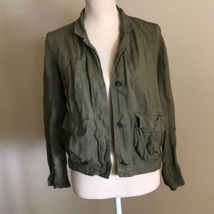 S Madewell spring linen jacket olive